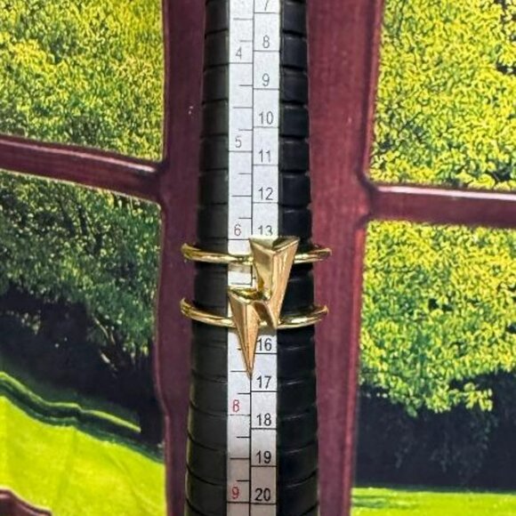 Kendra Scott 14k Gold-Plated Lightning Bolt Double Row Ring Size 7 - Picture 6 of 8